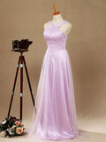 Sheath / Column V-neck Floor Length Tulle Bridesmaid Dress with Criss Cross Ruching