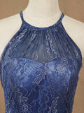 Sheath/Column Lace Floor Length Bridesmaid dresses Jewel Halter Neck
