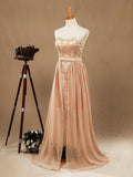 Sheath / Column Strapless Cocktail Party Prom Dress Short Lace match Long Chiffon Flap