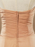Floor Length Chiffon Bridesmaid Dresses Sweetheart Strapless With Criss Cross Ruching Pleats