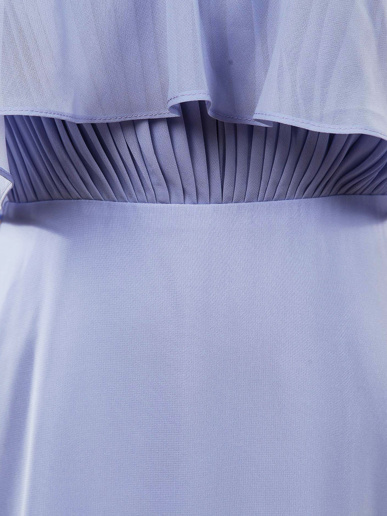 Sheath / Column Spaghetti Straps Scoop Neck Chiffon Bridesmaid Dress with Long Belt
