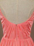 A-Line Scoop Neck Spaghetti Straps Floor Length Chiffon Bridesmaid Dress
