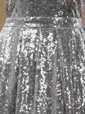 Silver Sweetheart Sequin  A-line Bridesmaid dress