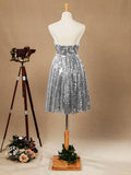 Silver Sweetheart Sequin  A-line Bridesmaid dress