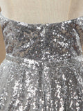 Silver Sweetheart Sequin  A-line Bridesmaid dress