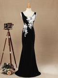 Mermaid / Trumpet Scoop Neck Straps Chiffon Floor Length Evening Dress