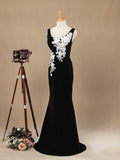 Mermaid / Trumpet Scoop Neck Straps Chiffon Floor Length Evening Dress