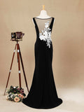 Mermaid / Trumpet Scoop Neck Straps Chiffon Floor Length Evening Dress