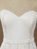 Sheath / Column Sweetheart Floor Length Sequins Bridesmaid Dress with Pleats