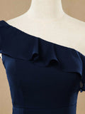 Mermaid / Trumpet One Shoulder Floor-length Chiffon Prom Formal Evening Dress