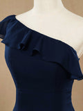 Mermaid / Trumpet One Shoulder Floor-length Chiffon Prom Formal Evening Dress