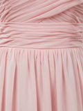 A-line Jewel Neck Floor Length Chiffon match Lace Bridesmaid Dress