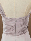 Sheath / Column One Shoulder Floor Length Chiffon Bridesmaid Dress with Criss Cross Ruching