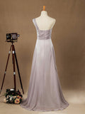 Sheath / Column One Shoulder Floor Length Chiffon Bridesmaid Dress with Criss Cross Ruching