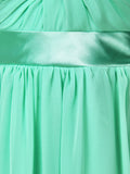 Sheath / Column Strapless Sweetheart Floor Length Chiffon Bridesmaid Dress with Satin Belt