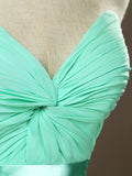 Sheath / Column Strapless Sweetheart Floor Length Chiffon Bridesmaid Dress with Satin Belt