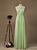 Sheath / Column Sweetheart Straps Floor Length Chiffon Bridesmaid Dress with Criss Cross Ruching Pleats