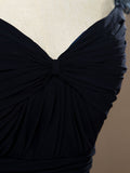 Sheath / Column V-neck Floor Length Chiffon Bridesmaid Dress Cap Sleeves with Criss Cross Ruching
