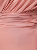 Sheath / Column One Shoulder Floor Length Chiffon match Lace Bridesmaid Dress