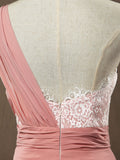 Sheath / Column One Shoulder Floor Length Chiffon match Lace Bridesmaid Dress