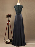 Sheath / Column V-neck Floor Length Chiffon match Lace Bridesmaid Dress with Pleats