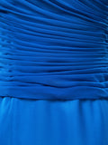 Sheath / Column V-neck Floor Length Chiffon Bridesmaid Dress Lace Straps with Criss Cross Ruching