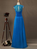 Sheath / Column V-neck Floor Length Chiffon Bridesmaid Dress Lace Straps with Criss Cross Ruching