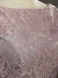 Sheath / Column Bateau Neck Floor Length Chiffon match Lace Bridesmaid Dress with Pleats