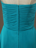 Sheath / Column Strapless Sweetheart Floor Length Chiffon Bridesmaid Dress with Criss Cross Ruching Pleats