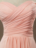 A-line Strapless Sweetheart Floor Length Chiffon Bridesmaid Dress