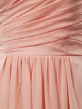 A-line Strapless Sweetheart Floor Length Chiffon Bridesmaid Dress