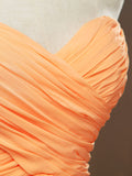 A-line Strapless Sweetheart Floor Length Chiffon Bridesmaid Dress