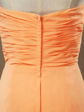 A-line Strapless Sweetheart Floor Length Chiffon Bridesmaid Dress