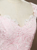 Sheath / Column V-neck Straps Floor Length Chiffon match Lace Bridesmaid Dress Open Back