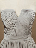 A-Line V-neck Knee Length Chiffon Bridesmaid Dress