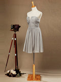 A-Line V-neck Knee Length Chiffon Bridesmaid Dress