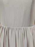 A-Line Jewel Neck Knee Length Chiffon Bridesmaid Dress with Pleats