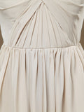 Convertible Knee Length Chiffon Bridesmaid Dress A-line One Shoulder Halter-neck Strapless Sweetheart