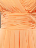 A-Line V-neck High-low Chiffon Bridesmaid Dress