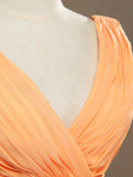 A-Line V-neck High-low Chiffon Bridesmaid Dress