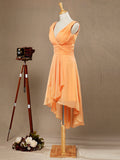 A-Line V-neck High-low Chiffon Bridesmaid Dress