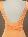 A-Line V-neck High-low Chiffon Bridesmaid Dress