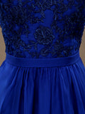 A-Line V-neck Mini Chiffon match Lace Cocktail Dress