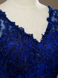 A-Line V-neck Mini Chiffon match Lace Cocktail Dress