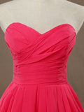 Sheath / Column Strapless Sweetheart Short / Mini Chiffon Bridesmaid Dress with Draping Criss Cross - dressblee