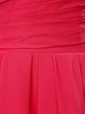 Sheath / Column Strapless Sweetheart Short / Mini Chiffon Bridesmaid Dress with Draping Criss Cross - dressblee