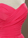 Sheath / Column Strapless Sweetheart Short / Mini Chiffon Bridesmaid Dress with Draping Criss Cross - dressblee