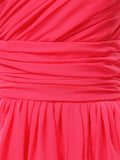 A-Line One Shoulder Knee Length Chiffon Bridesmaid Dress