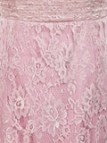 Sheath / Column Bateau Neck Floor Length Lace Bridesmaid Dress Open Back