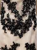 Mermaid / Trumpet Jewel Neck Tulle Prom Formal Evening Dress with Lace Appliques Open Back